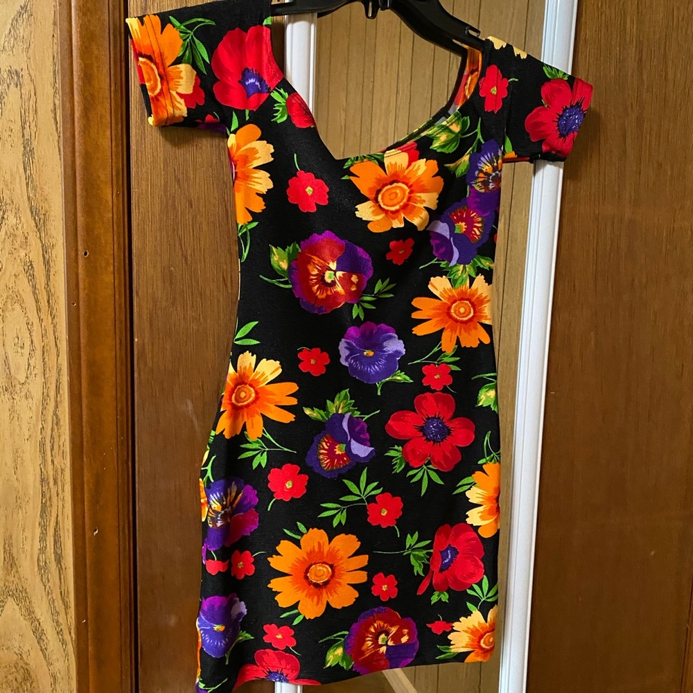 Multi colored flower dress.